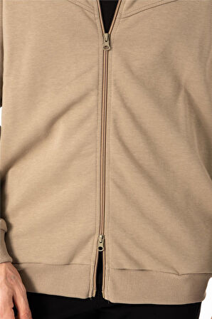 BROTHERS ERKEK RAHAT KESİM DİK YAKALI YANDAN CEPLİ ÇİFT TARAFLI FERMUARLI  SWEATSHIRT JAMES VİZON B06.242.692