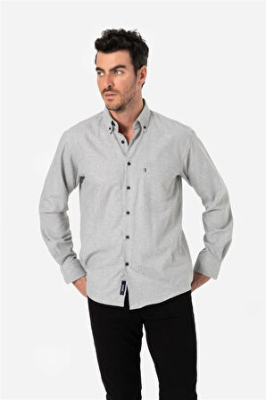 BROTHERS ERKEK COMFORT FIT UZUN KOL TEK CEPLİ FLANEL GÖMLEK HUN LS GRİ B01.242.529