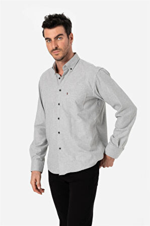 BROTHERS ERKEK COMFORT FIT UZUN KOL TEK CEPLİ FLANEL GÖMLEK HUN LS GRİ B01.242.529