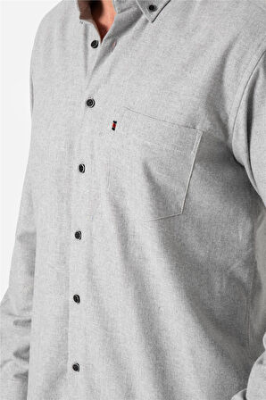 BROTHERS ERKEK COMFORT FIT UZUN KOL TEK CEPLİ FLANEL GÖMLEK HUN LS GRİ B01.242.529