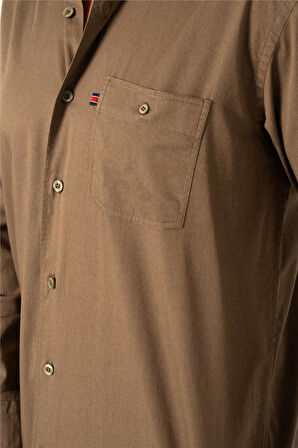 BROTHERS ERKEK COMFORT FIT BASIC UZUN KOL TEK CEPLİ YIKAMALI GABARDİNGÖMLEK KANSAS LS ZEYTİN YEŞİLİ B01.242.427