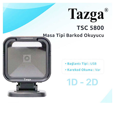 TAZGA TSC-5800 Karekod 1D/2D USB Kablolu Masa Tipi Barkod Okuyucu