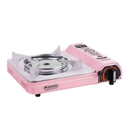Orcamp Seramik Pro Portatif Ocak (Gaz Stop Emniyetli) PEMBE