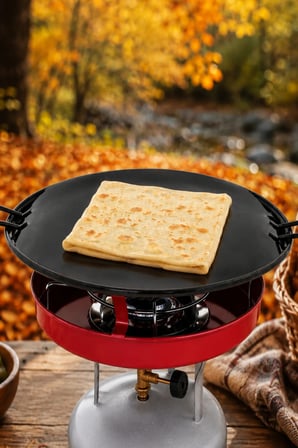 Çok Amaçlı Ocak Katmer Sacı Grill Sacı ve LPG Uyumlu Piknik Ocağı Seti – Kapaklı Çok Amaçlı Kamp, Piknik ve Balkon Pişirme Ocağı