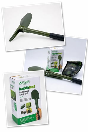 Orcamp Kazkürkes Katlanabilir Kürek Kazma Testere Profesyonel Kamp Aleti OUT-4100 | Çok Amaçlı Kamp Küreği