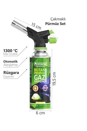 Orcamp Çakmaklı Kartuş Pürmüz Set CX-500 + 5 Adet 227 Gr Gaz