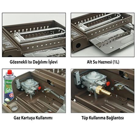 Orcamp Dumansız Izgara Ocak Kahverengi