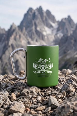 Orcamp Karabinalı Kamp Kupası Paslanmaz Çelik Kamp Bardağı Hafif Taşınabilir Outdoor Kupa-180 ml