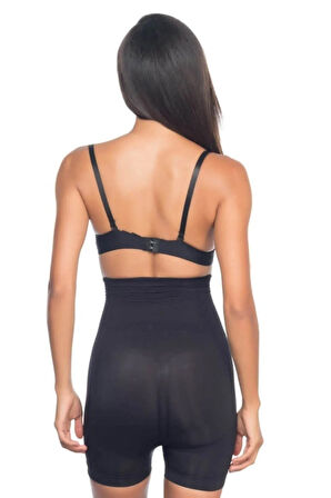 Kadın Bej Çift Kat Yüksek Bel Kısa Paçalı Korse