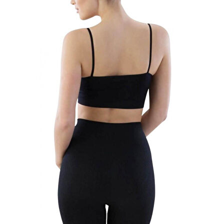 Emay Siyah Dikişsiz Soft İp Askı Kadın Büstiyer 4003