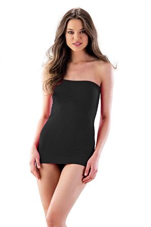 Siyah Emay 5005 Soft Desenli Straplez Atlet-S