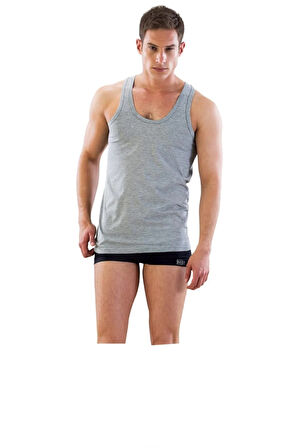 Erkek 3 Renk U Yaka Askılı Atlet