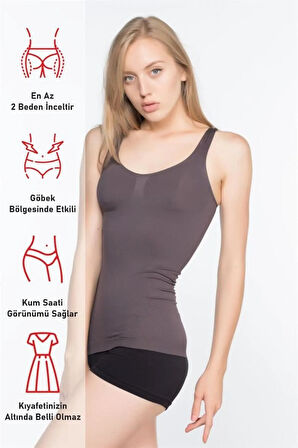 Kadın Siyah Kalın Askılı Atlet Korse