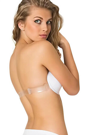 Desteksiz Balenli Şeffaf Bant Straplez Dekolte Sütyeni 721