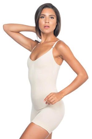 Kadın Beyaz Karın Masaj Özellikli Kısa Paça Boxer Korse Mı17skr00028