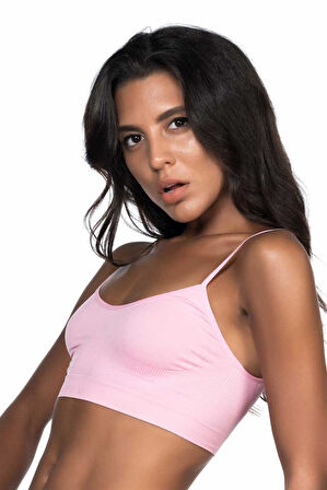 Emay Pembe Dikişsiz Soft İp Askı Kadın Büstiyer 4003