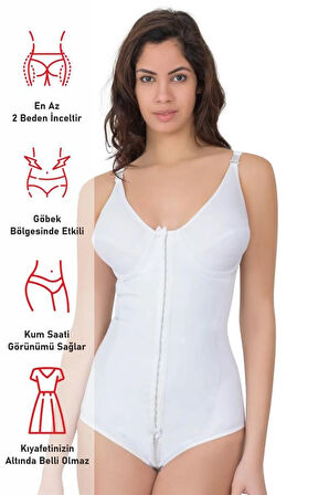Beyaz 2871 Balenli Agraflı Toparlayıcı Boy Korse
