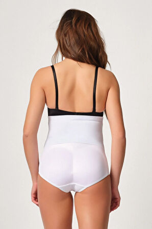 2005 Yüksek Bel Pop-up Kalça Toparlayıcı Slip Korse Beyaz
