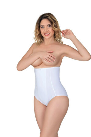 X88eskbeyaz 2920 Yüksek Bel Karın Desteklı Slip Lazer Korse