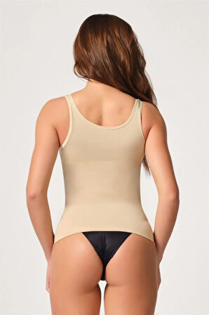 5025 Kadın Seamless Kalın Askılı Atlet Korse Ten