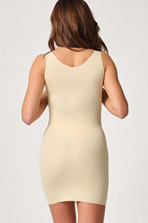 Parçalı Lazer Kalın Askı Elbise / Kombinezon Korse 2934