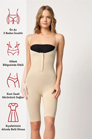 Ten 2093 Ön Agraflı Göğsü Açık Paçalı Boy Korse