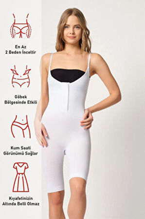 Ten 2093 Ön Agraflı Göğsü Açık Paçalı Boy Korse