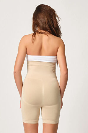 2087 Agraflı Dikişsiz Paçalı Boxer Korse Ten