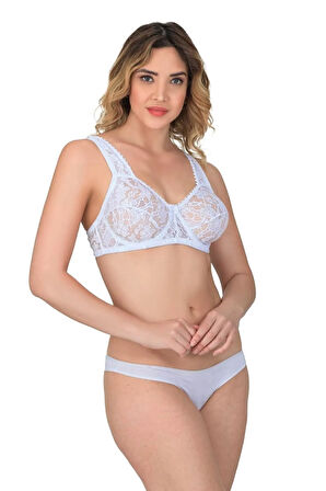 Ekru 178 C Balenli Dantelli Sütyen