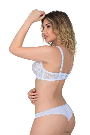 Ekru 178 C Balenli Dantelli Sütyen