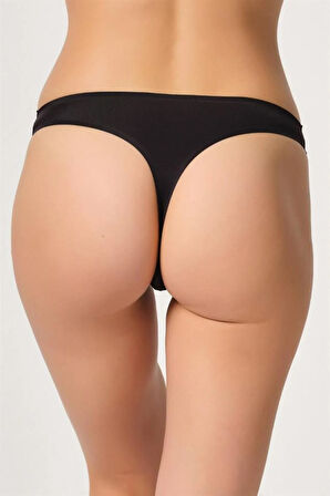 Siyah 2802 Yapıştırma Lazer Kesim String Külot