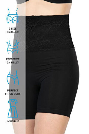 Ten 2091 Önü Dantelli Yüksek Bel Boxer Korse