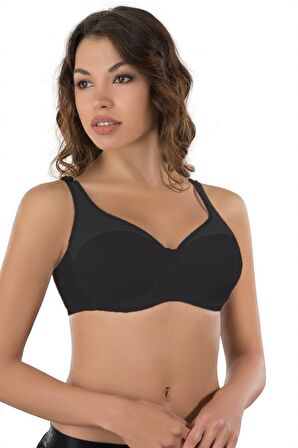 Siyah MI Emay 167 D Tül Push Up Toparlayıcı Sütyen-90