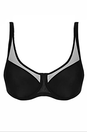 Siyah MI Emay 167 D Tül Push Up Toparlayıcı Sütyen-90
