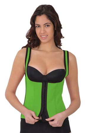 Arias Closet Yeşil MI 9173 Terletici Agraflı Göğsü Açık Atlet Korse