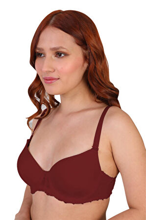 BORDO MI 189C Pedli Dantelli Balenli Sütyen