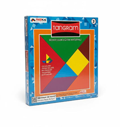 Tangram Montessori Eğitim Oyunu - Ahşap Zeka ve Şekil Geliştirme Seti (7 Parça)