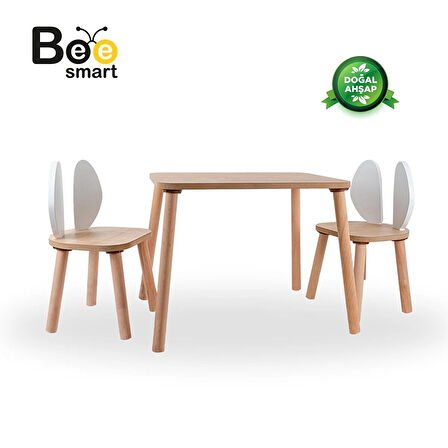 Bee Smart Safir Meşe 2 Sandalyeli Set
