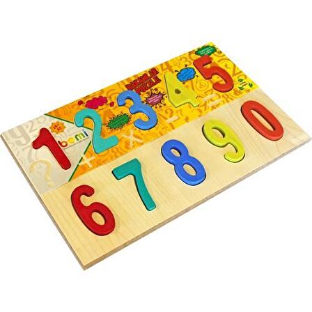 Ahşap Eğitici Sayılar - Rakamlar - Bemi Ahşap Rakamlar Puzzle