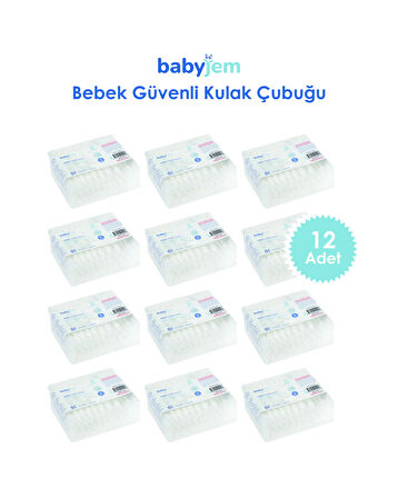 Babyjem 907 Bebek Kulak & Burun Çubuğu 60 Adet/ 12'li