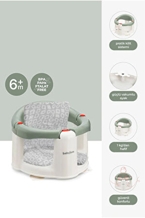 Babyjem Önden Açılır Mama Sandalye Oturağı Ve Minderi - 2 ' Li Set Soft Yeşil