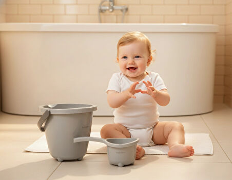 Babyjem 921 Elegant Kova & Maşrapa Set Gri