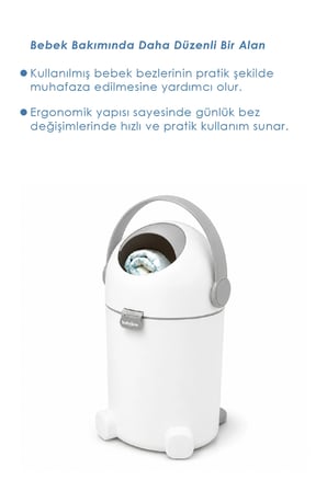Babyjem Koku Önleyici Bebek Bezi Çöp Kovası (Kartuş Gerektirmez)