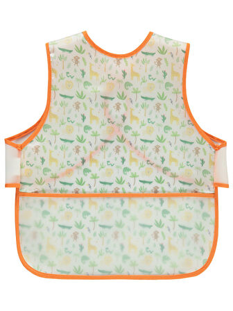 Babyjem Giymeli Leke Tutmaz Mama Önlüğü 0-24 Ay Turuncu