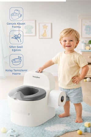 Babyjem Bebeğimin İlk Tuvaleti Sifon Sesli Lazımlık Oturak Kum Beji