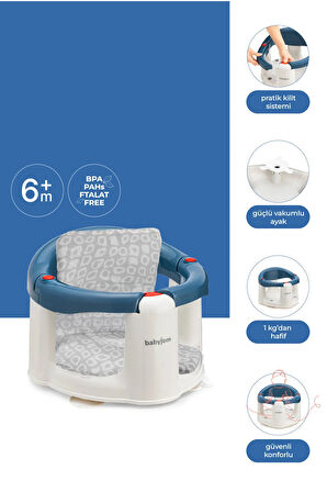 Babyjem Önden Açılır Mama Sandalye Oturağı Ve Minderi - 2 ' Li Set İndigo Mavi