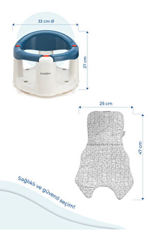 Babyjem Önden Açılır Mama Sandalye Oturağı Ve Minderi - 2 ' Li Set İndigo Mavi