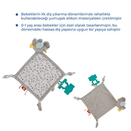 Babyjem 926 Birdy Diş Kaşıyıcılı + Silikon Emzik Hediyeli Uyku Arkadaşım Kahve