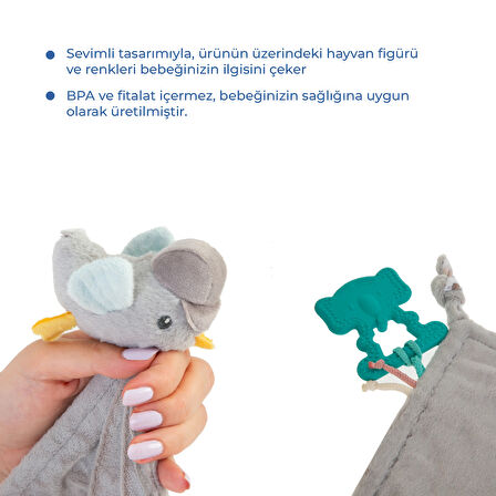 Babyjem 926 Birdy Diş Kaşıyıcılı + Silikon Emzik Hediyeli Uyku Arkadaşım Kahve