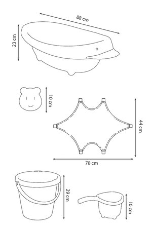 Babyjem Neşeli Ördek Banyo Seti 5 Parça Soft Gri